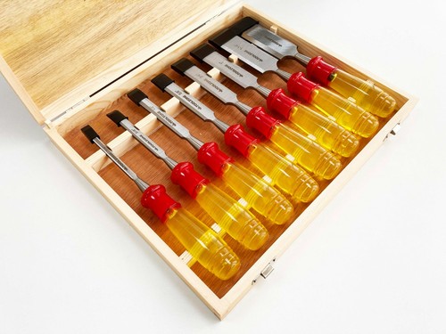 8pc wood chisel set hss - set,